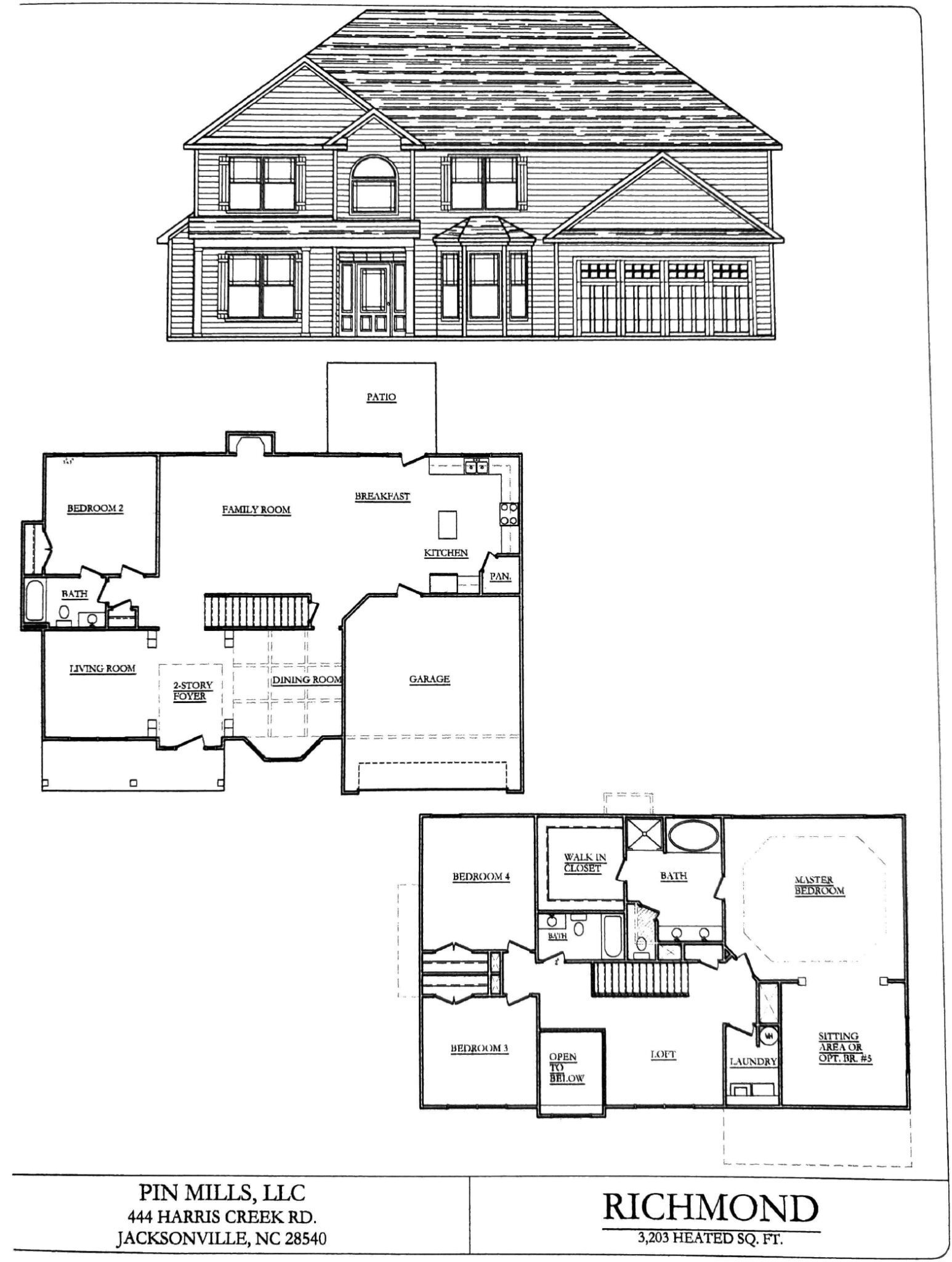 flooplan blueprints for the Southwest Plantation Richmond home